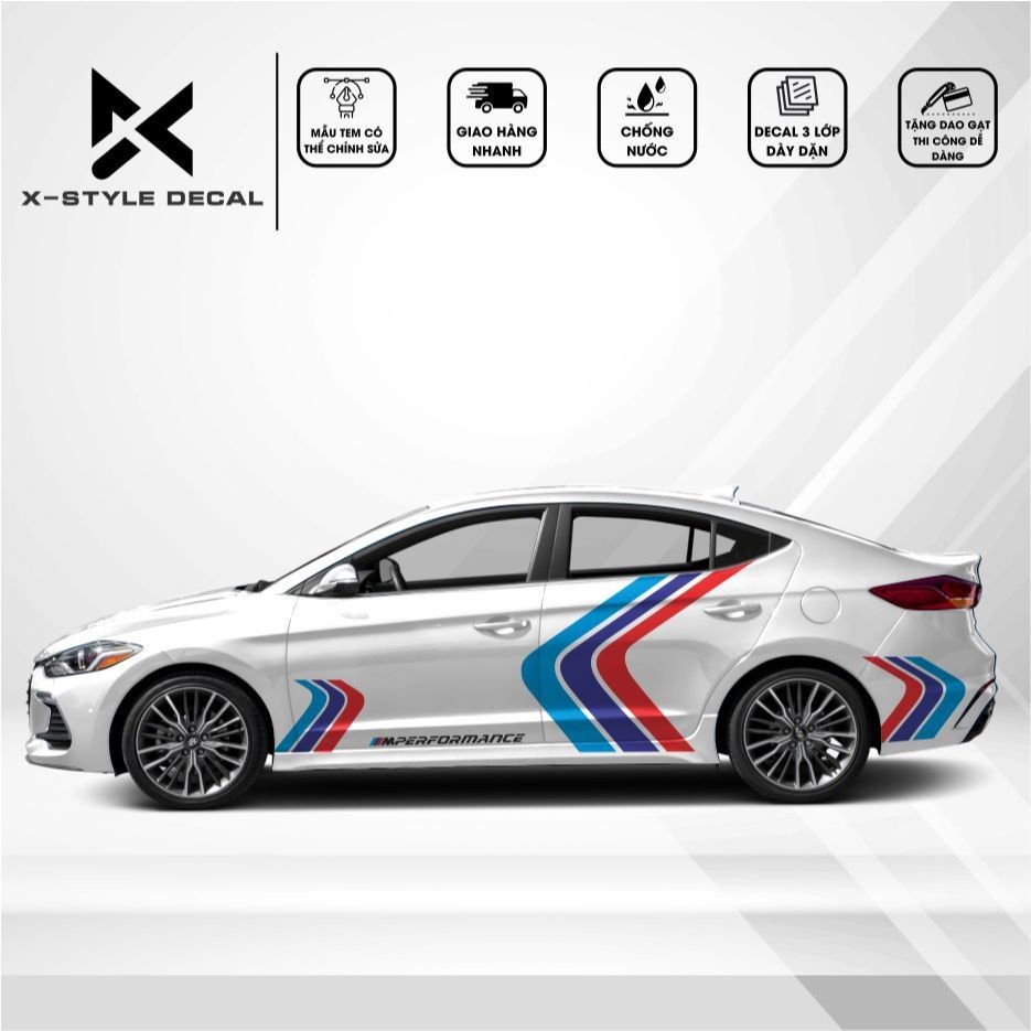 Tem xe Ô tô - Mẫu tem dán xe sedan mới nhất - SEDAN 04