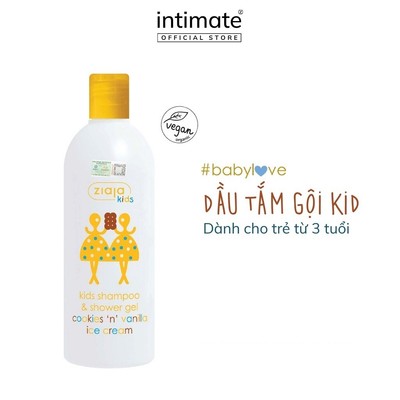 Tắm Gội 2in1 Dành Cho Trẻ Từ 3 Tuổi Ziaja Kids Hương Kem Cookies Vanilla Không Gây Khô, Kích Ứng Da 400ml