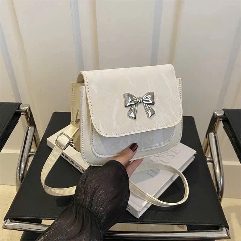 Túi Xách Nữ Dáng Bầu Da Nhung Vân Loang Mác Nơ Basic Đi Làm Đi Chơi _HTN076