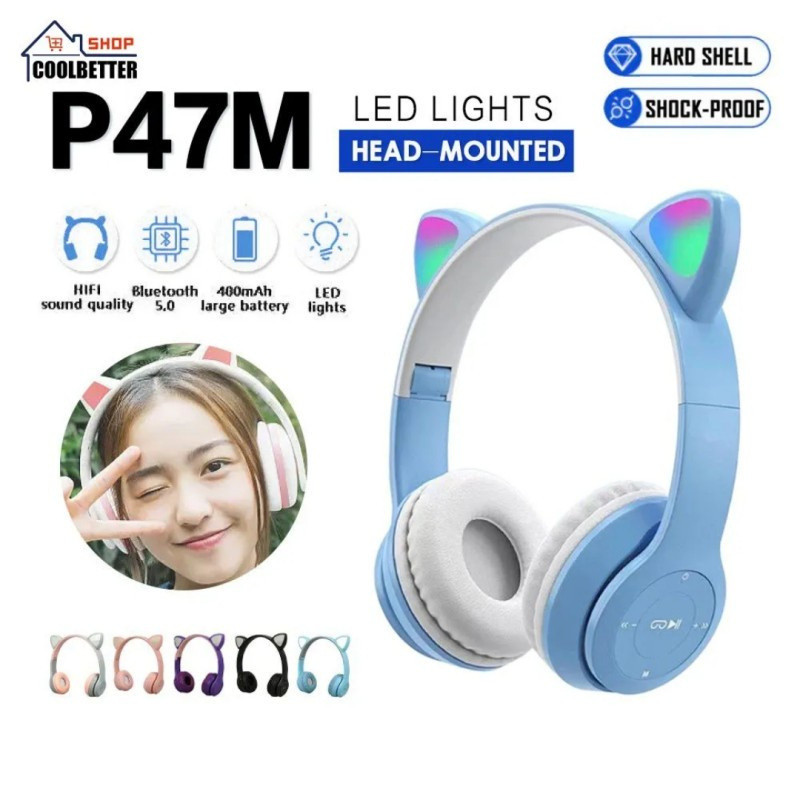 Tai nghe P47m Tai nghe không dây Y47 P47 Tai nghe Bluetooth 5.0 Tai nghe FM Radio Feiy