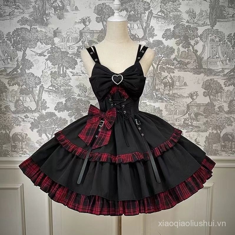 Strappy Rock Dress Dark Twin Black Red Black Blue Strappy Dress Gothic
