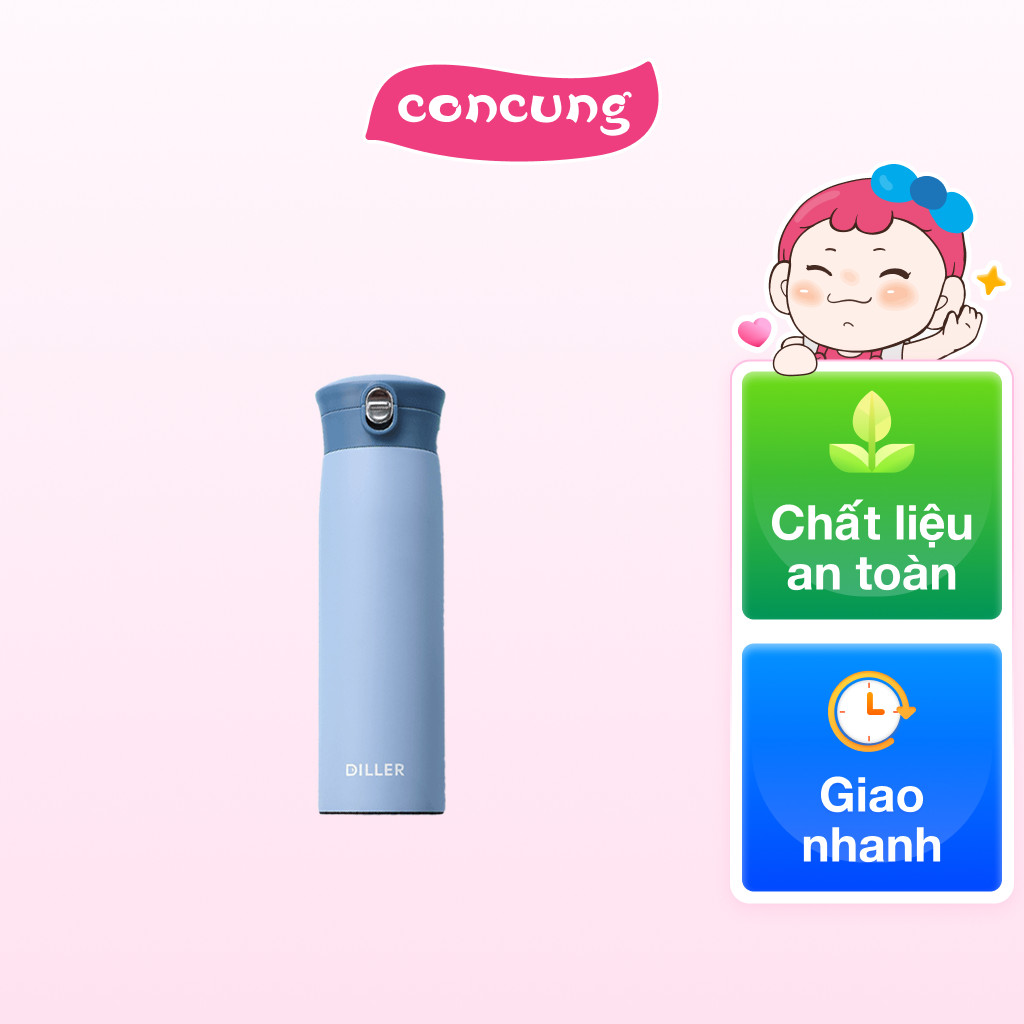 Bình giữ nhiệt Diller 450ml (2 lớp inox 304) - Xanh