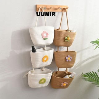 Giỏ treo dệt, giỏ đựng đồ 3 lớp treo tường, giỏ treo trang trí nhà dung tích lớn