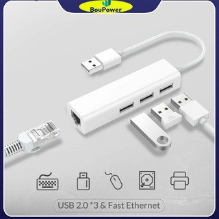3 cổng Usb Hub Rj-45 Lan Card mạng Usb sang Ethernet Cáp chuyển đổi Usb sang Ethernet