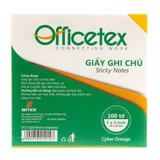 Giấy ghi chú officetex 3x3 ot21-003 màu cyber cam