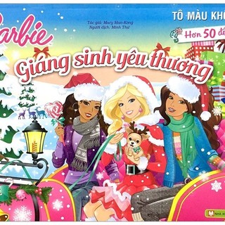 Sách - barbie giáng sinh yêu thương - tô màu khổ lớn với hơn 50 đề can