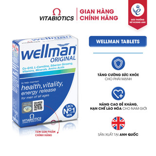 Viên Uống Vitabiotics WELLMAN Tăng Cường Sức Khỏe, Hạn Chế Lão Hóa Cho Nam Giới Hộp 30 Viên