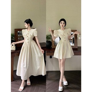 Váy Nữ Phong Cách Mới Phong Cách Hàn Quốc Thiết Kế Thích Hợp Tay Phồng Phong Cách Pháp
