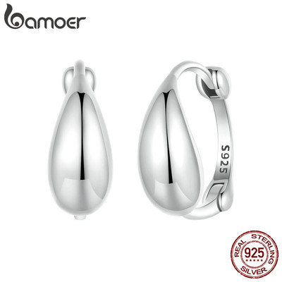 Bamoer 925 Sterling Sliver Bông Tai Nước Thiết Kế Giọt Nước Trang Sức Quà Tặng Cho Nữ
