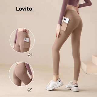 Lovito Quần legging thể thao cơ bản trơn thể thao cho nữ LNE60325