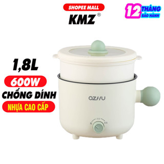 [BH 1 NĂM] Nồi Lẩu Điện Mini, Nấu Mì 2 Tầng Kèm Giá Hấp Đa Năng Nướng, Luộc, Chiên Chống Dính Vấn Đá Tiện Lợi