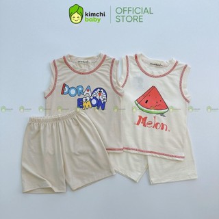 Bộ Ba Lỗ Cho Bé Trai, Bé Gái KIMCHIBABY Vải Cotton 4C Hoạ Tiết Dưa Hấu, Bộ Quần Áo Cộc Tay Cho Bé Mặc Hè K419