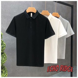 Áo sơ mi polo màu trơn thời trang nam mới tay ngắn ve áo