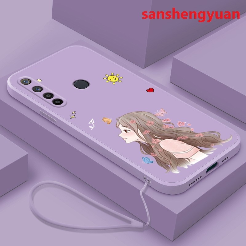 ốp lưng Ốp điện thoại realme 5 realme C3 realme 5I realme 6i realme 5 Pro Ốp mềm Silicone lỏng giảm xóc hấp thụ sốc cô gái xinh đẹp yttznh01