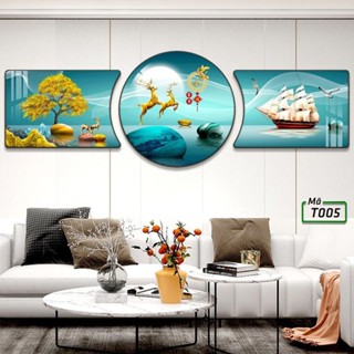 Bộ 3 Tranh Tráng Gương Cao Cấp Decor Cho Phòng Khách, Phòng Ngủ+Kèm đinh 3 chân để treo