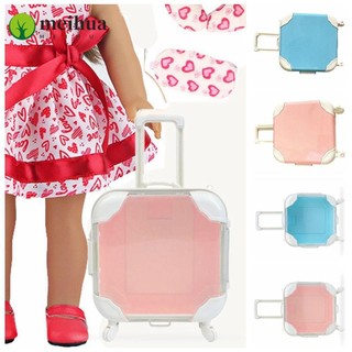 Meihua xe đẩy búp bê cốp xe cho 18 inch nội thất nhà búp bê đạo cụ ảnh mini di động vali