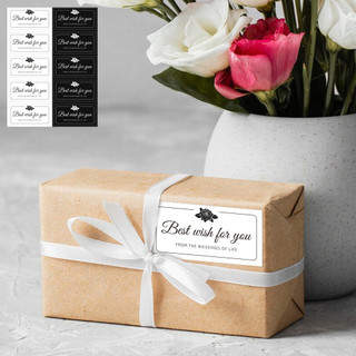 100 Cái / gói Trắng Đen Hình Chữ Nhật Dán DIY Bao Bì Niêm Phong Nhãn Handmade Quà Tặng Dán Văn Phòng Phẩm