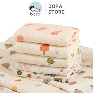 Khăn tắm xô muslin 2 lớp cao cấp, đa năng phong cách Hàn, có thể làm chăn cho bé (100x110cm)