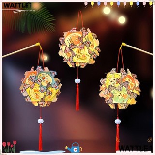 Đèn lồng lễ hội trung thu WTTLE, Đèn treo lễ hội hoạt hình LED, Gói vật liệu thủ công DIY Đèn lồng tay thỏ truyền thống Năm