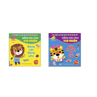 Sách - combo 2c Miếng dán hình vui nhộn - Động vật đáng yêu + câu chuyện xe ô tô (MT)