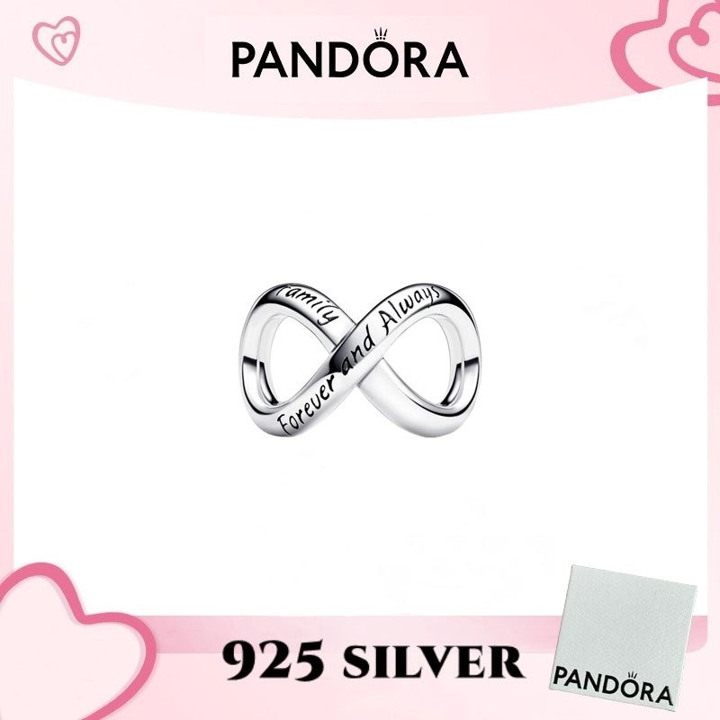 Mặt dây chuyền vòng tay trang sức bạc PANDORA S925 100% Forever & Always Infinity Charm