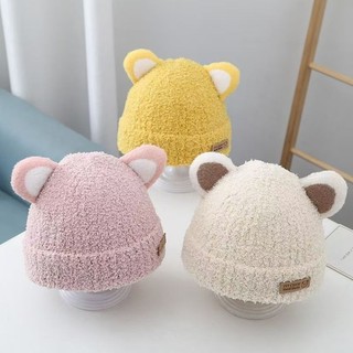 Mũ Len Cho Bé Trai Bé Gái Thu Đông 5-36 Tháng Tai Gấu Xù M59- Nón Len Cho Bé Trai Bé Gái