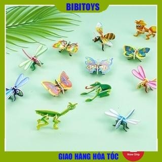 Sét Đồ Chơi Lắp Ráp 10 Hình Côn Trùng Hoạt Hình 3d Bằng Giấy Ba Chiều, Giáo Dục Cho Trẻ Em