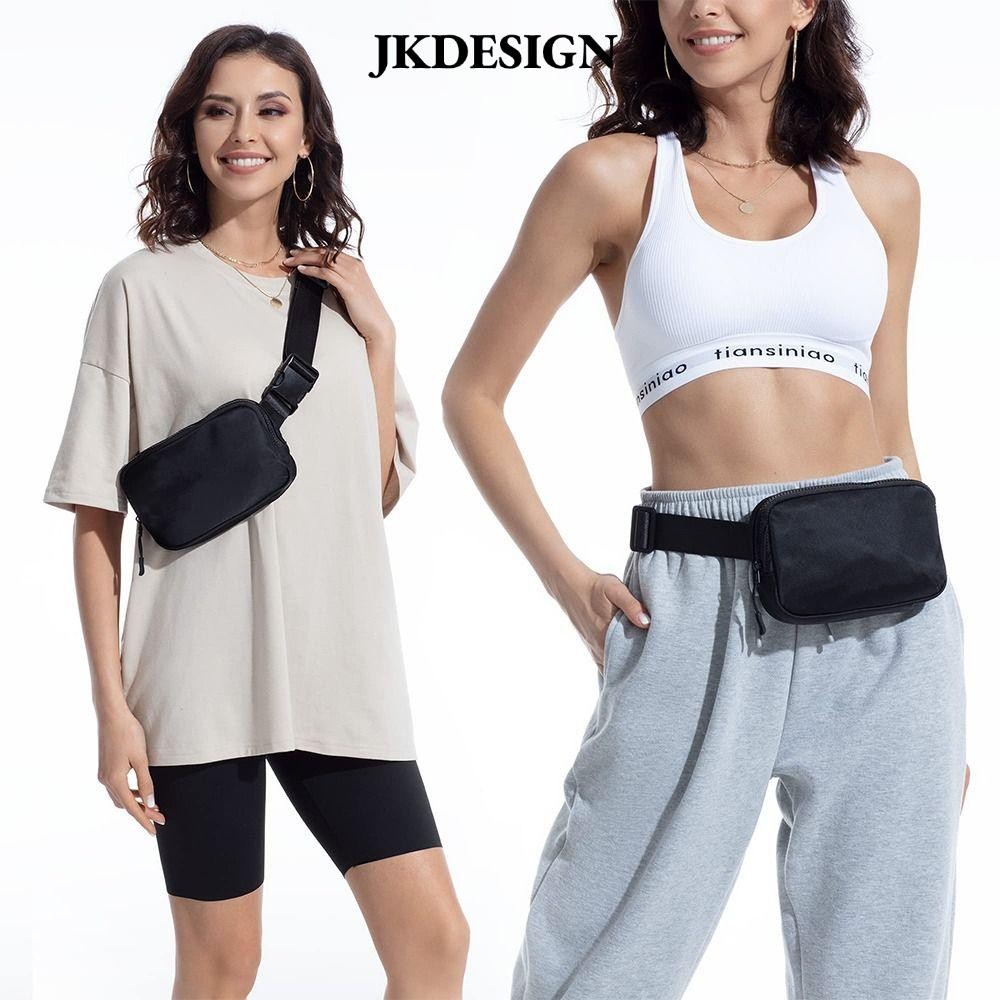 Túi đeo thắt lưng nữ JKDESIGN, Dây đeo có thể điều chỉnh Gói Fanny nhẹ, Mini thời trang nhỏ với 4 túi dây kéo Ví đeo vai Tập luyện / Chạy bộ / Đi bộ đường dài