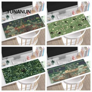  Yunaun Tấm lót chuột lớn Thảm để bàn màu xanh lá cây động vật dễ thương Tấm lót bàn sương mù gấu mèo đen dễ thương Kawaii 