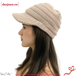 Duojuan Casual Beanies, Mũ len đan mùa đông chắc chắn, Giữ ấm móc khâu sang trọng Mũ nữ