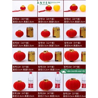 5 Đèn lồng nhung đỏ treo cây cảnh