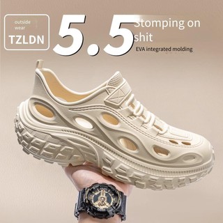  Giày Lỗ Nam Chất Lượng Cao Thiết Kế Hợp Thời Trang Đơn Giản Giày Sandal Đế Dày EVA 5.0CM Dép Đi Biển Ngoài Trời Lên Dòng Lái Xe Kép Sử Dụng Bãi Biển San 