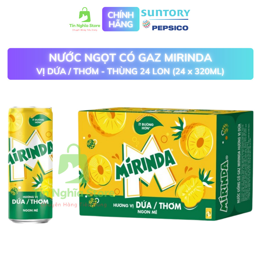 Nước Ngọt Có Ga Mirinda Dứa - Thùng 24 Lon x 320ML