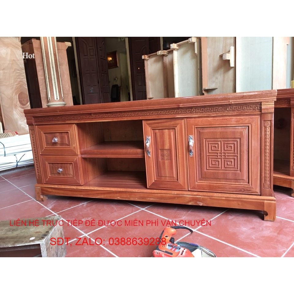 Kệ tivi gỗ xoan đào nhiều kích thước