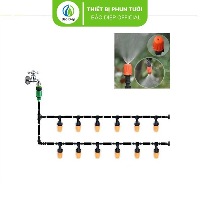 Bộ 12 béc phun sương 1 cửa