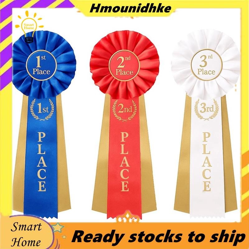 Bộ ruy băng giải thưởng 3 ruy băng 1st 2nd 3rd, Satin Participation Place Winner Victory Ribbons Giả