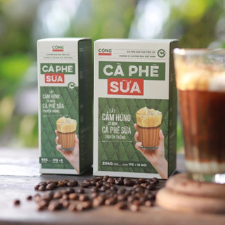   Cộng CF  Hộp 12 gói Cà Phê Hòa Tan Cộng Cà Phê 3 Vị Bạc Xỉu Sữa Cốt Dừa Hộp Sang Trọng Thơm Ngon 