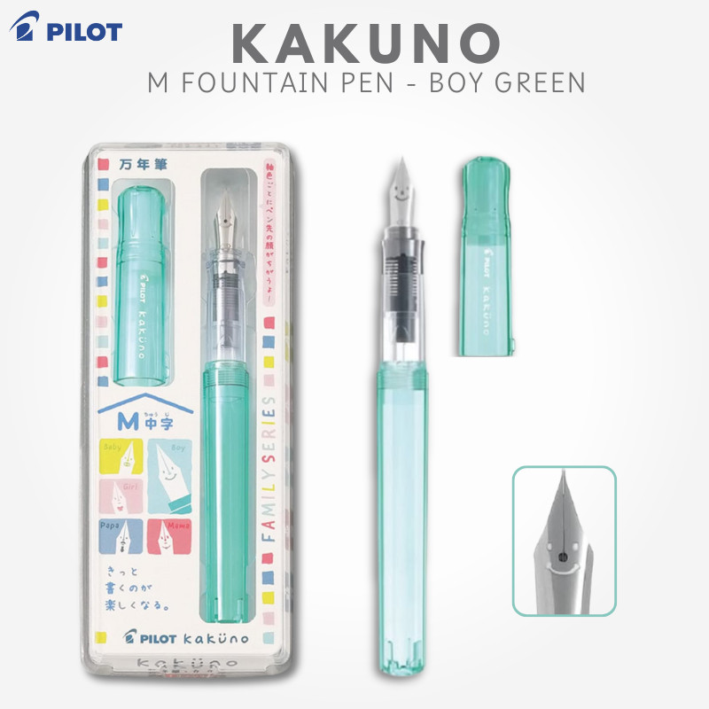 Pilot Kakuno M Fountain Pen - Boy Green