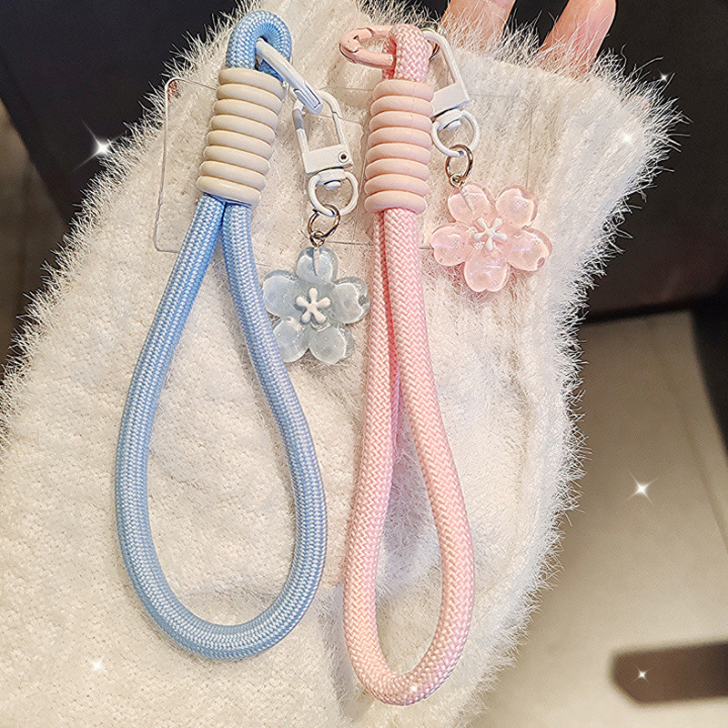 Trái tim cô gái thạch hoa anh đào điện thoại mặt dây chuyền dễ thương hộp đựng tai nghe đa năng dây đeo | BigBuy360 - bigbuy360.vn