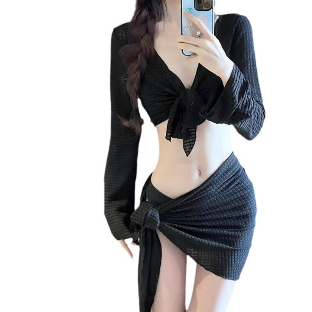 RICH-THEY Bộ Bikini Gợi Cảm Phong Cách Hàn Set Bikini 4 Mảnh Thời Trang Đi Biển Áo Bơi Nữ | BigBuy360 - bigbuy360.vn