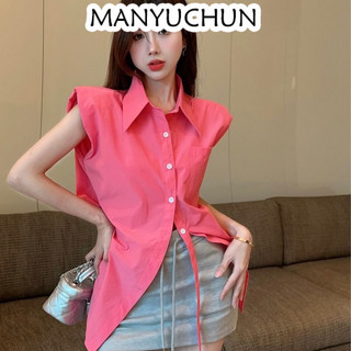 MANYUCHUN áo sơ mi nữ áo kiểu hàn quốc Xinh  Fashion ins Tinh tế WCS2451NO9 27Z240706