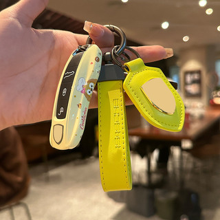 Thích hợp cho Vỏ chìa khóa Porsche Keqian Taycan / 911 / 718 / Boxster / Cayman / Panamera / Cayenne / Macan Plug-In Key Cover Shield Mặt dây chuyền chìa khóa chuyên dụng