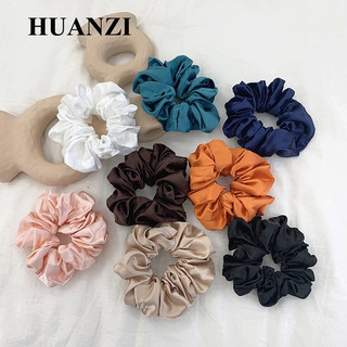 Dây buộc tóc vải satin màu trơn đơn giản cho nữ