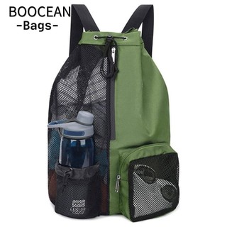 BOOCEAN Túi bơi, Ba lô dây rút bơi bằng Nylon, Dụng cụ tập luyện bền bỉ Túi lưới ướt Ba lô đi biển Đồ bơi