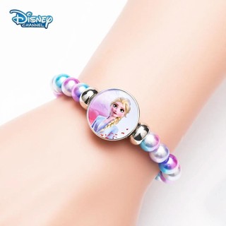 Disney Frozen Công Chúa Vòng Tay Dễ Thương Elsa Anna Pha Lê Hạt Mặt Dây Chuyền Vòng Tay Đồ Chơi Cho Bé Gái Trang Sức Thời Trang Trẻ Em Quà Tặng