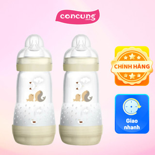 Combo 2 Bình sữa Mam Easy Start Anticolic 260ml - Trắng kem