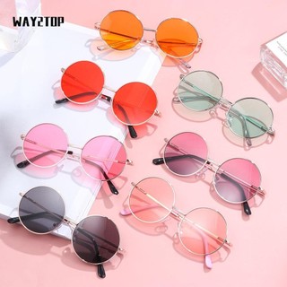 WAY2TOP Mát Tròn Gọng Kim Loại Chống Tia Uv400 Phong Cách Anh Quốc Mới 2020
