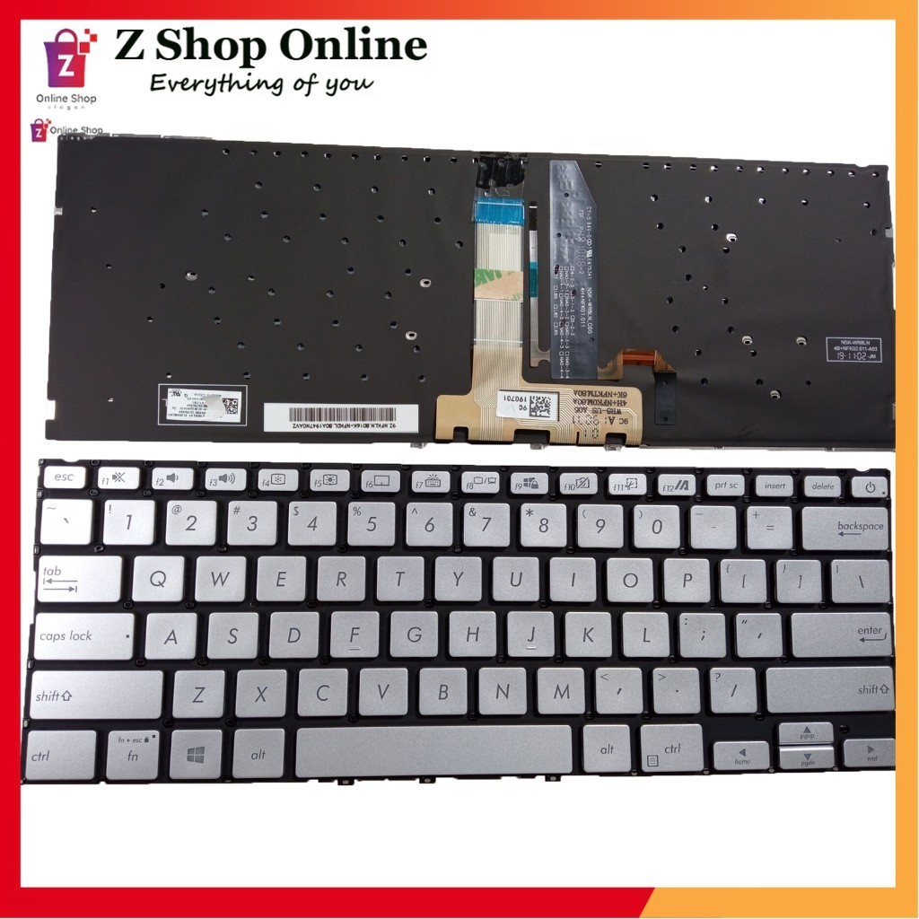 Bàn Phím Laptop Asus X432 UX432 S432 V432 K432FL X432FA X432FL Đèn Nền Bạc