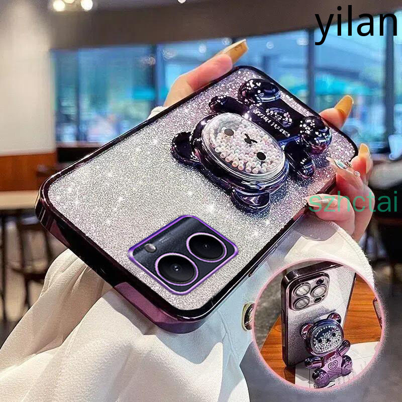 Ốp Điện Thoại Vivo Y03/Y18/Y100 5G/Y27S/Y20/Y12S/Y21S/Y33S/Y33T/T1X/Y31/Y51/Y53S/Y30/Y17S/Y27 5G/Y36 5G Ốp lưng 360° Vỏ Giá Đỡ Xoay Vỏ Điện Thoại Giảm Căng Thẳng Nhiều Màu Sắc Hạt Gấu Gấp Đứng Vỏ TPU Mềm