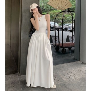 Váy Liền Cổ Điển Mẫu Mới Màu Đen Kiểu Pháp Trang Phục Nữ Váy Dài Thiết Kế Xuân Hè Dài Ôm Eo